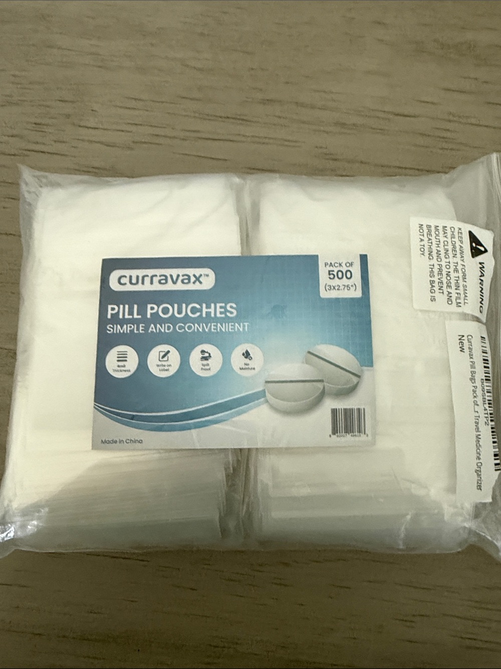 Curravax Pill Pouches - White (Pack of 500)